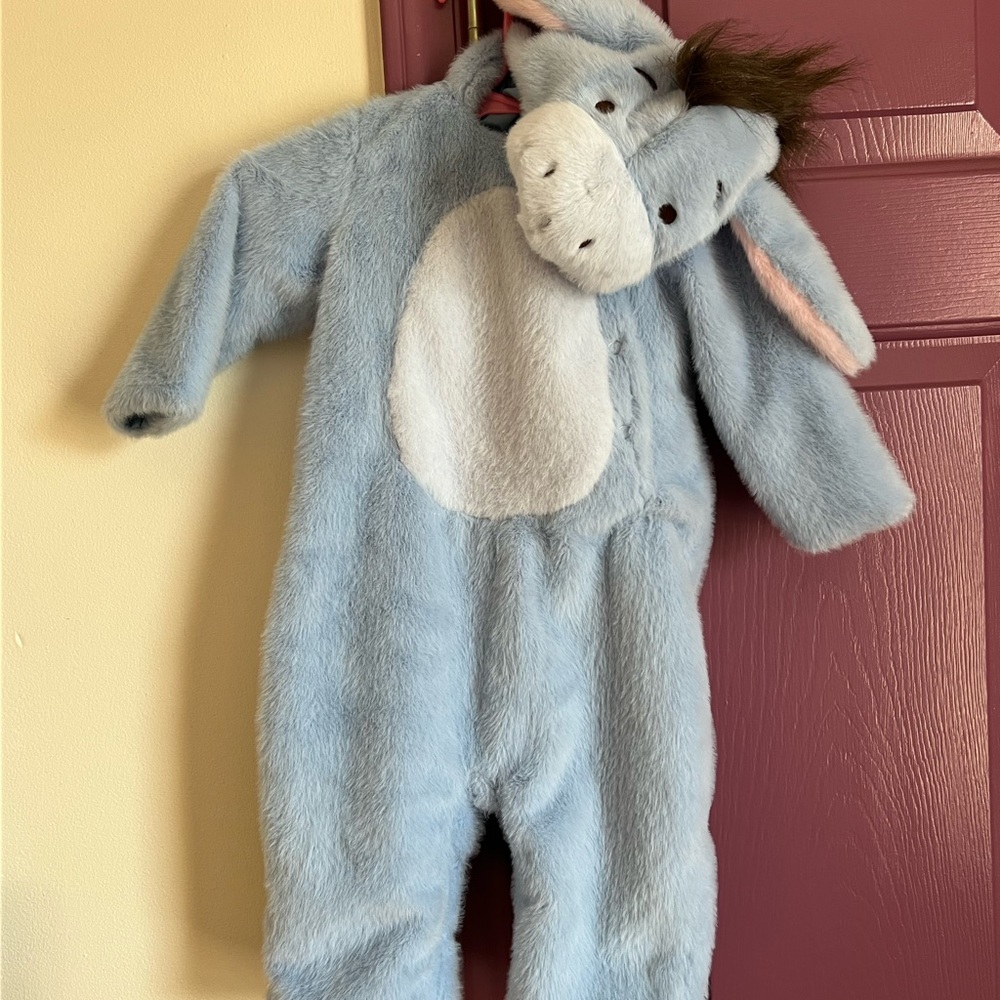 Light Blue Plush Kids One-Piece Eeyore Costume
